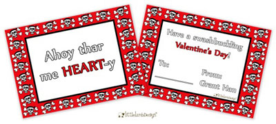 Little Lamb - Valentine's Day Exchange Cards (Pirate)